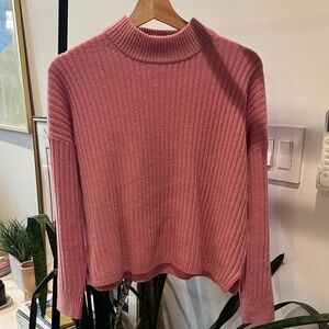Pink Ribbed Knit Sweater